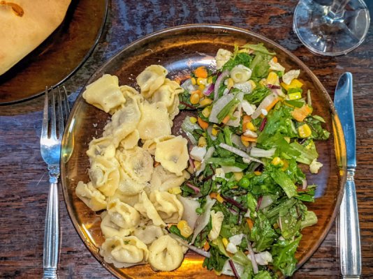 Tortellini with browned butter and sage and a salad & stuffed ciabatta 2.jpg