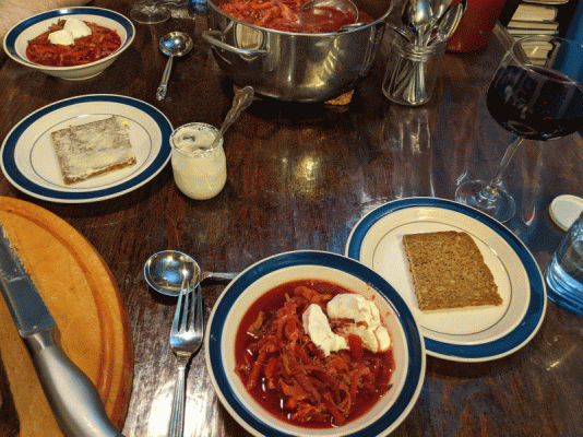 Beef borscht with crème fraiche and rugbrød.gif
