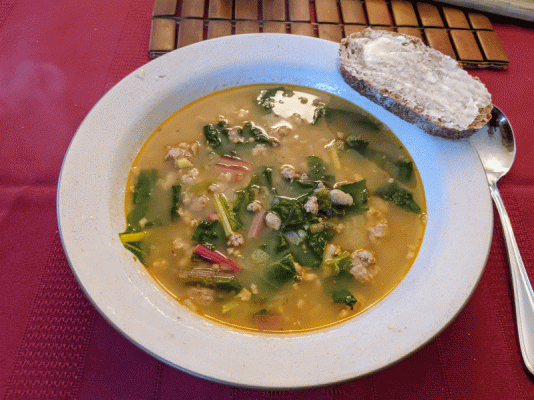 white bean and Italian sausage soup with whole grain bread.gif