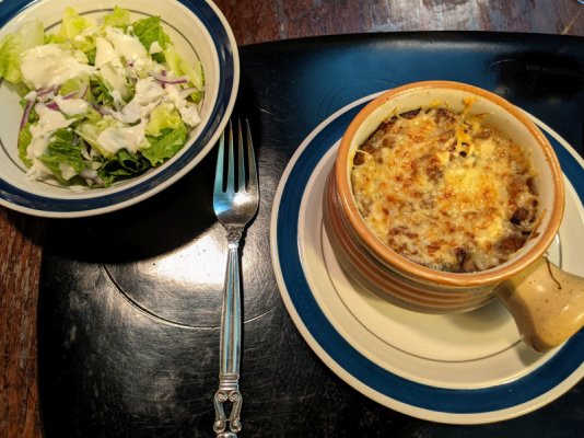 Onion soup and salad with ranchoid dressing 2.jpg