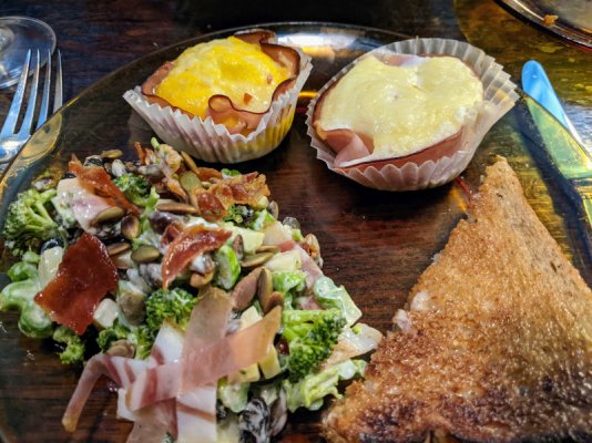 Ham and cheese egg cups and broccoli salad.jpg