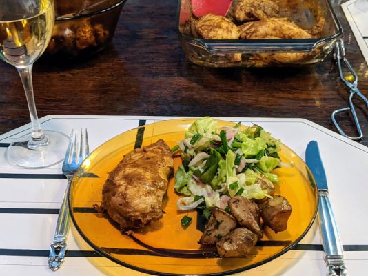 Shish taouk marinated chicken, roasted sunroots, and salad.jpg