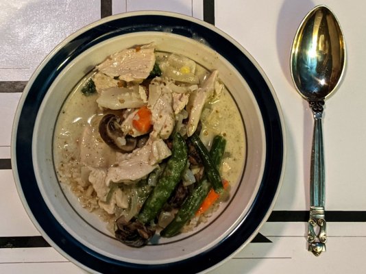 Thai style chicken and veggies with brown basmati rice.jpg