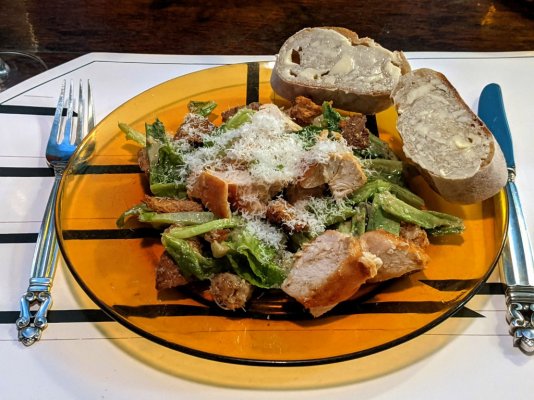 Chicken Caesar salad with whole wheat baguette.jpg