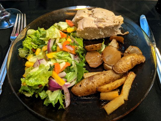 Chicken, sunroots, 'shrooms, and fingerling potatoes with a salada sm.jpg