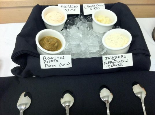Sauce bar for the dishes served on platter.jpg