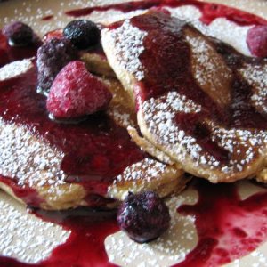 Mixed Berry Whole Wheat Pancakes
