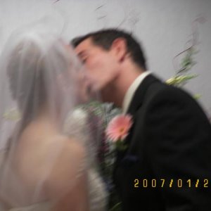 The first kiss as a married couple