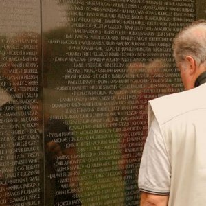 Reflecting at the Vietnam War Memorial