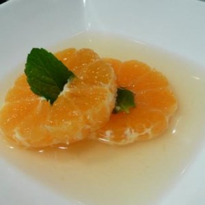 Clementine with rosemary syrup