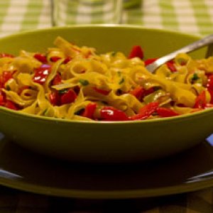 tagliatelle with red peppers
