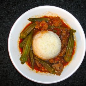 Okra and lamb stew.