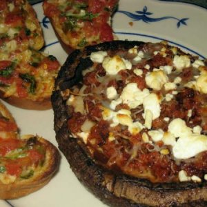 Mexican Bruschetta & Grilled Portobello Pizza