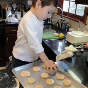 Steven making lemon shortbread cookies.