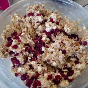 White Chocolate Chip Oatmeal Almond Cranberry Cookie Dough - What a mouthful!