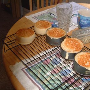 English  muffins--grill recipe using tuna cans