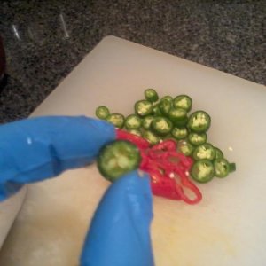 Serrano and red peppers