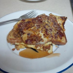 bacon-loaded french toast