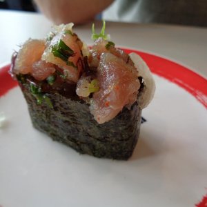 Ahi Poke Gunkan Sushi at Genki Sushi