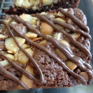 Macadamia Nut Brownies up close and personal, YUM!
