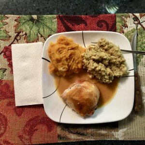 Roast Spatchcocked Chicken with Stuffing and Butternut Squash