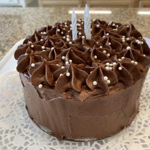 A Triple Chocolate Cake for one of my Neighborhood Gal Pal's birthday.