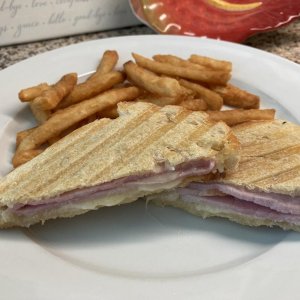 Ham & Swiss Panini with AF French Fries, MMM!