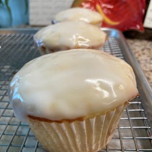 Meyer Lemon Pound Cake Mix, I made them into Jumbo Muffins