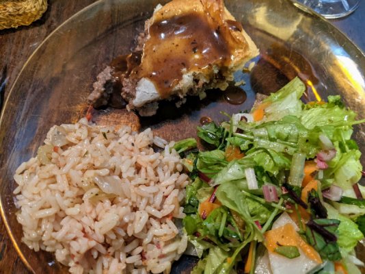 Click image for larger version

Name:	Tourtière, gravy, salad, and rice pilaf.jpg
Views:	11
Size:	175.2 KB
ID:	50275