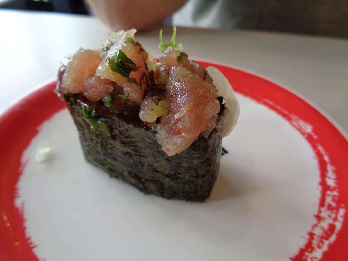 Ahi Poke Gunkan Sushi at Genki Sushi