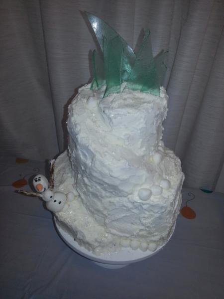 Four year old's birthday cake based on the movie frozen.