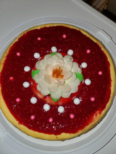 Gelatin Flower cheesecake