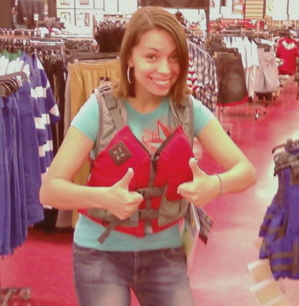 Getting life vests to go Kayaking :)