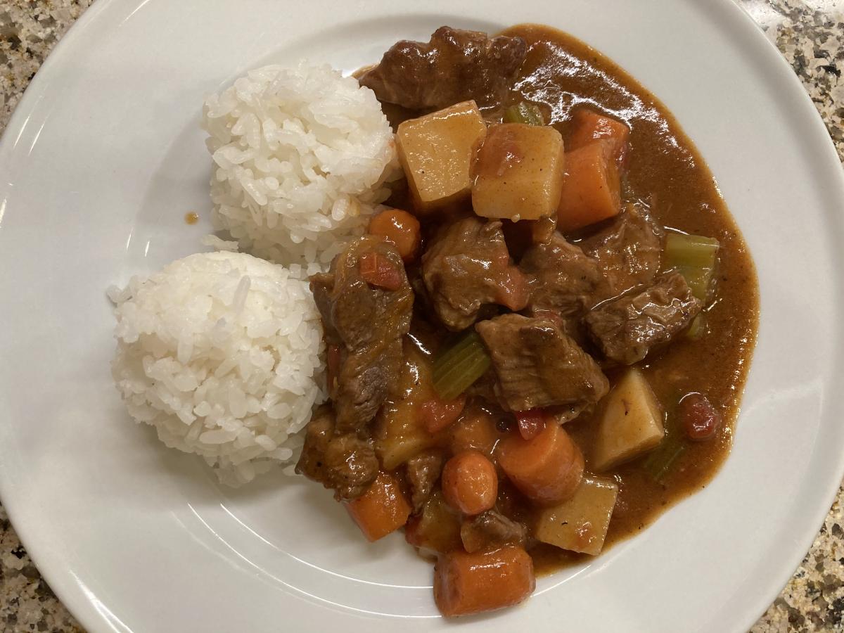 Hawaii-Style Beef Stew and Rice, ONO!!