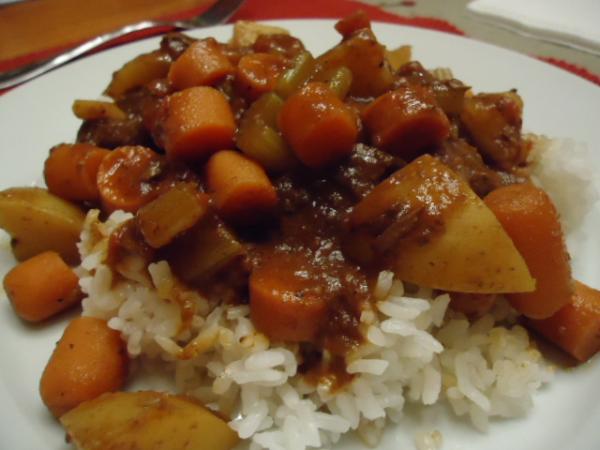 Hawaiian-Style Beef Stew and Rice