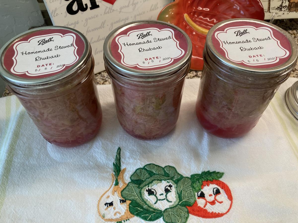 Home canned fresh Rhubarb for my Mother