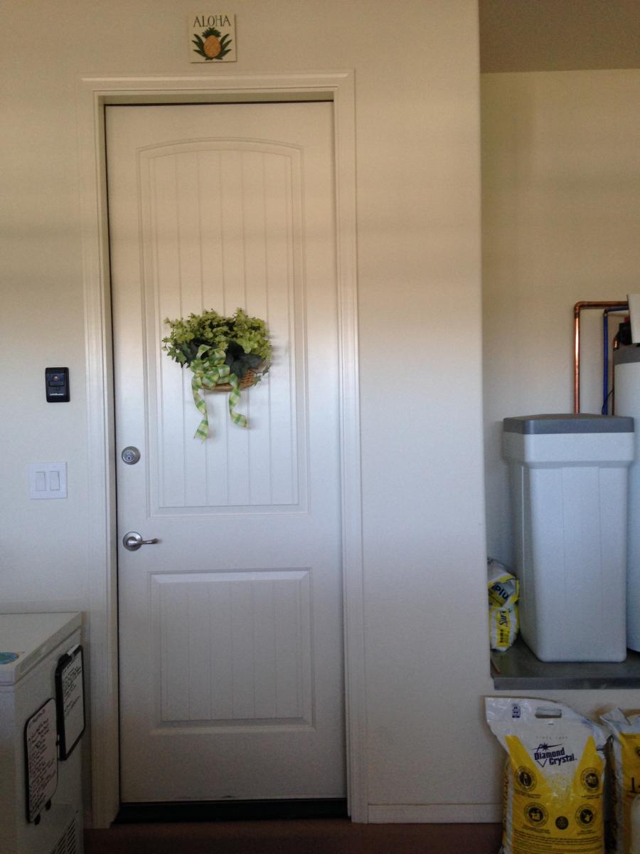 I even decorate the door leading in from the garage