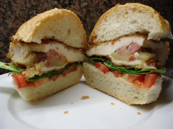 I had a couple of leftover Chicken Breasts that are stuffed with Pancetta, Sharp Provolone Cheese and Sage... made a great sandwich, love this recipe 