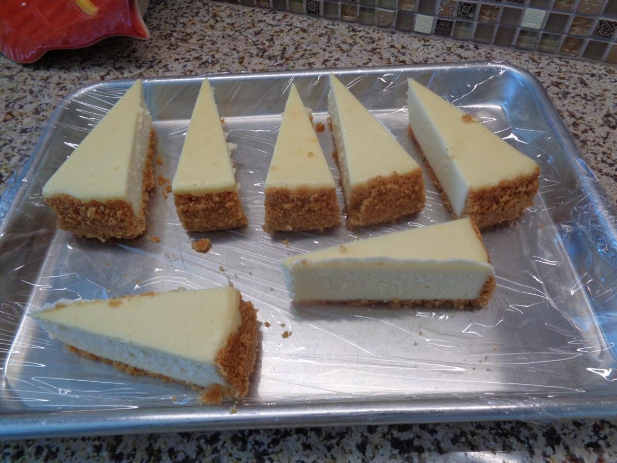 I like to save foods in the deep freeze, AND frozen Cheesecake is pretty darn good.