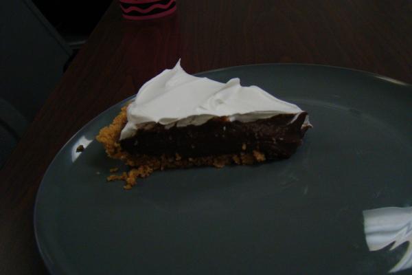 Microwave chocolate pudding pie with a graham cracker crust.  10/31/12