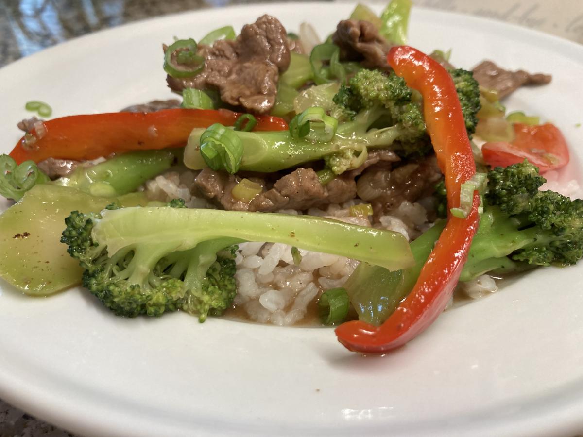 My version of Beef Broccolli, I add Sweet Onions and Sweet Bell Peppers to the mix ... more veggies the better in my house.