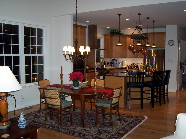 open kitchen dining area to great room.