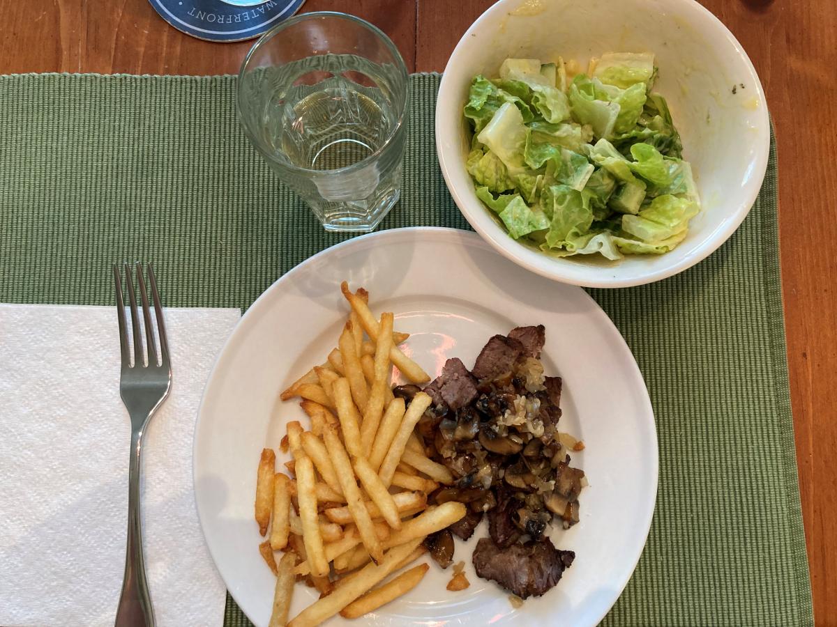 Steak Frites, one of our favorite dinners.