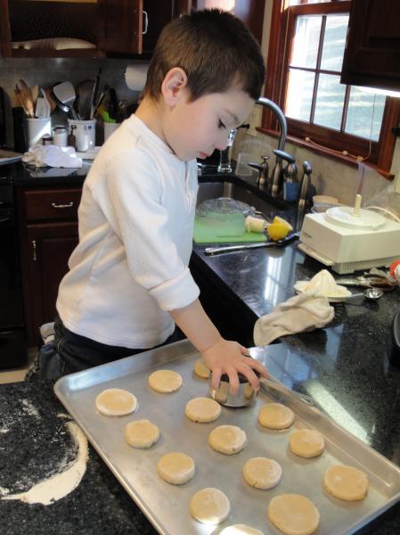 Steven making lemon shortbread cookies.