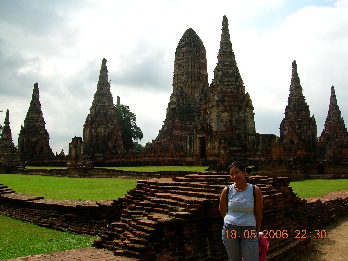 That's my niece Nikki who visited us this summer.  Taken at the ancient capital, one hour north of Bangkok, where you'll find many breathtaking temple