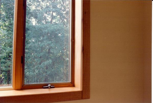 Window Trim Nov 1992..When living at out previous property, we logged and sawed several mature red oak trees. We hauled this lumber to this property a