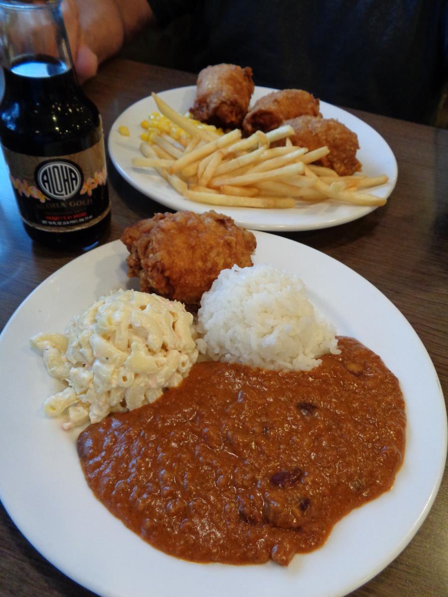 Zippy's Restaurant
https://zippys.com/
All time must have
Fried Chicken
Chili
Rice 
Mac Salad for me
Fried Chicken and Fries for DH